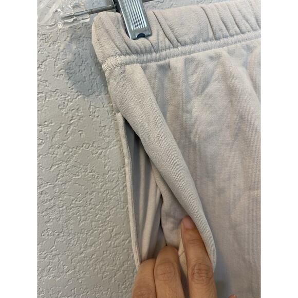 Mate The Label Organic Fleece Jogger Pocket Sweatpants Bone Ivory S Women $128 - Picture 7 of 11